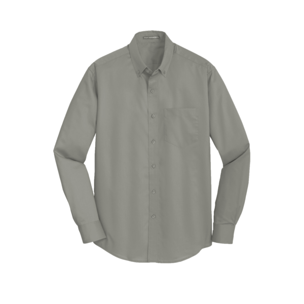 Port Authority SuperPro Twill Shirt, Monument Grey, Front view