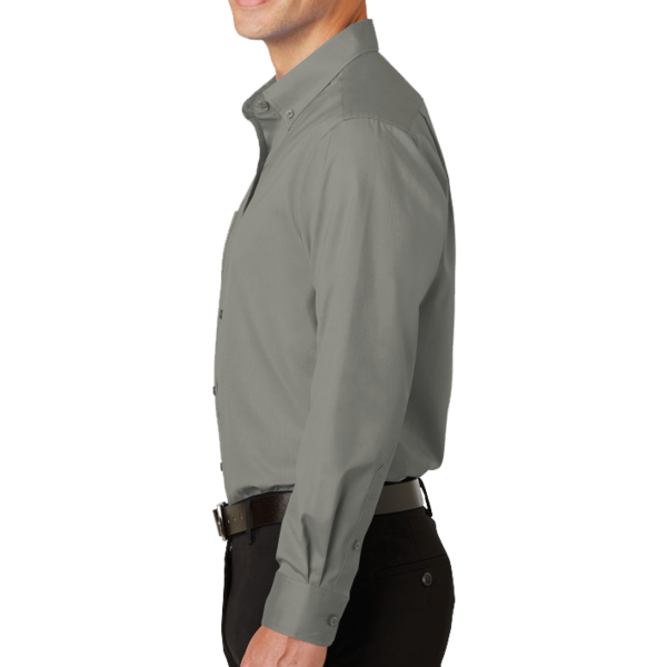 Port Authority SuperPro Twill Shirt, Monument Grey, Left Sleeve view