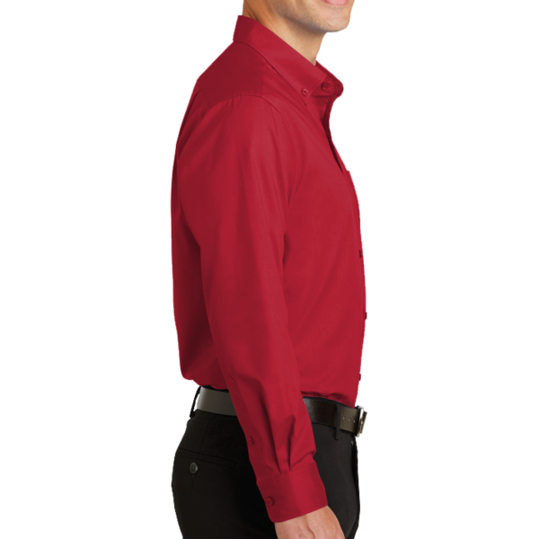 Port Authority SuperPro Twill Shirt, Rich Red, Right Sleeve view