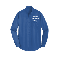 Port Authority SuperPro Twill Shirt, True Blue, Front view, Mockup