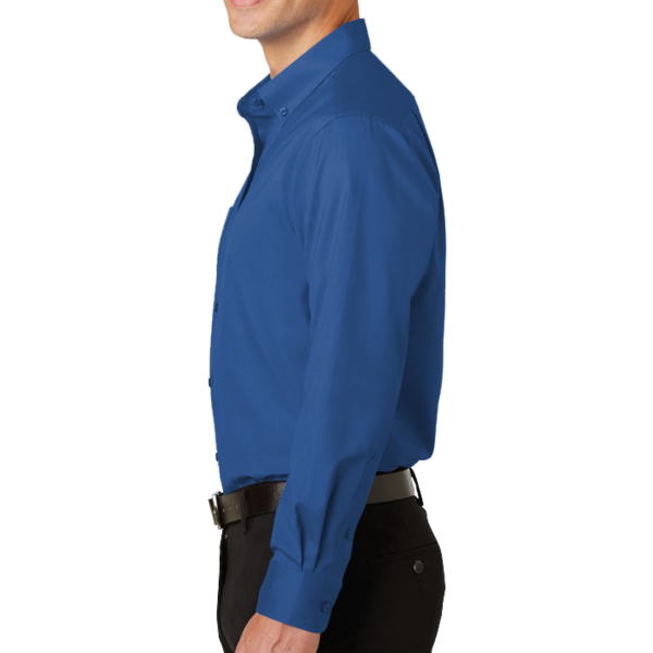 Port Authority SuperPro Twill Shirt, True Blue, Left Sleeve view