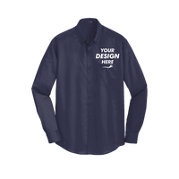Port Authority SuperPro Twill Shirt, True Navy, Front view, Mockup