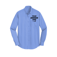 Port Authority SuperPro Twill Shirt, Ultramarine Blue, Front view, Mockup