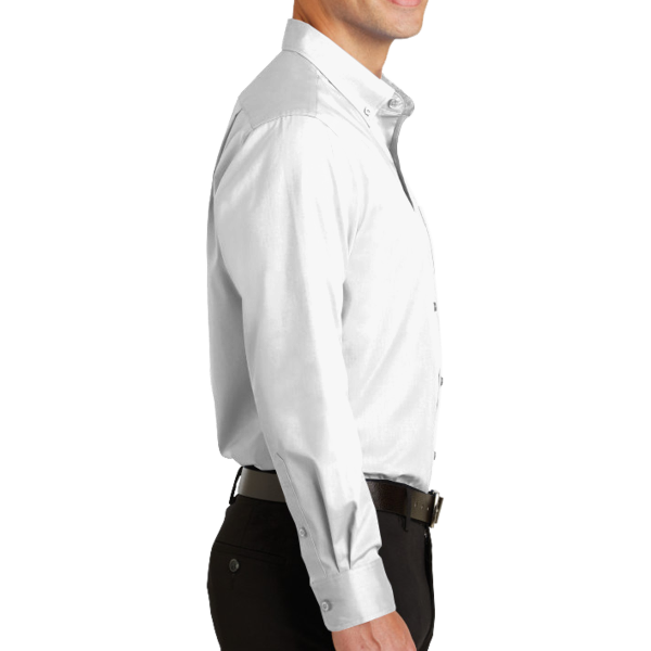 Port Authority SuperPro Twill Shirt, White, Right Sleeve view