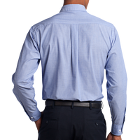 Port Authority Tall Crosshatch Easy Care Shirt, Chambray Blue, Back view
