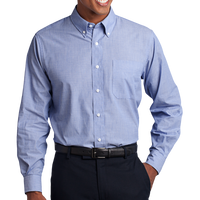 Port Authority Tall Crosshatch Easy Care Shirt, Chambray Blue, Front view