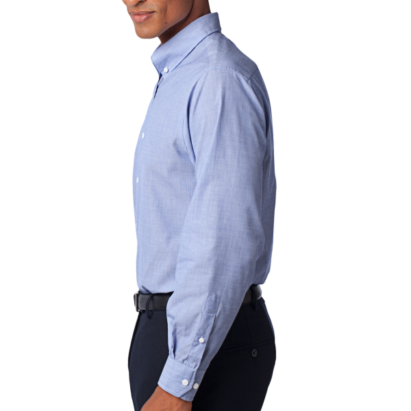 Port Authority Tall Crosshatch Easy Care Shirt, Chambray Blue, Left Side view
