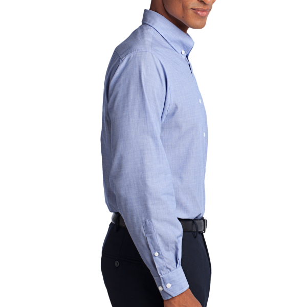 Port Authority Tall Crosshatch Easy Care Shirt, Chambray Blue, Right Side view