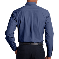 Port Authority Tall Crosshatch Easy Care Shirt, Deep Blue, Back view