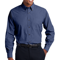 Port Authority Tall Crosshatch Easy Care Shirt, Deep Blue, Front view