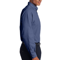 Port Authority Tall Crosshatch Easy Care Shirt, Deep Blue, Right Side view