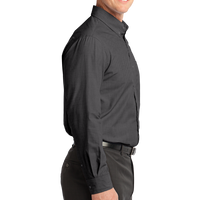 Port Authority Tall Crosshatch Easy Care Shirt, Soft Black, Right Side view