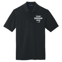 Port Authority Tall EZCotton ® Polo, Black, Front view, Mockup