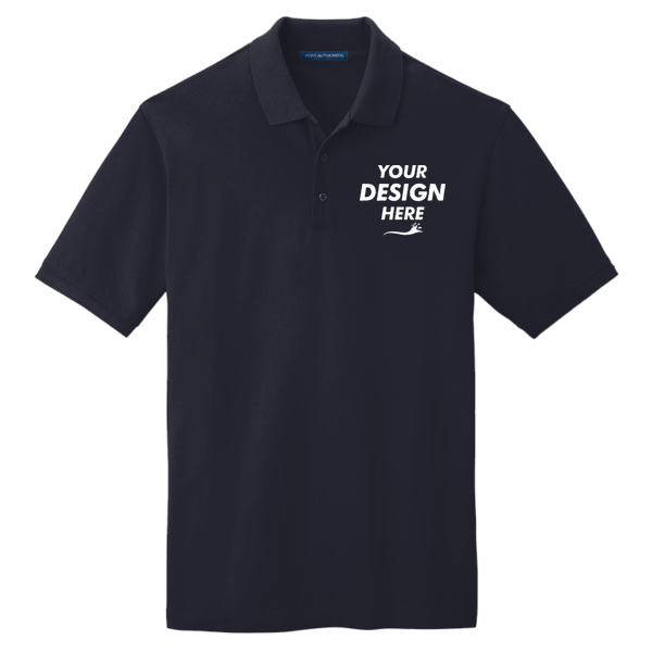 Port Authority Tall EZCotton ® Polo, Navy, Front view, Mockup