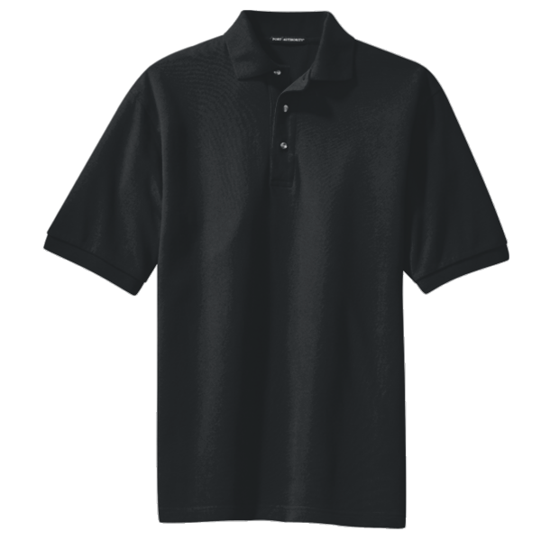 Port Authority Tall Heavyweight Cotton Pique Polo, Black, Front view