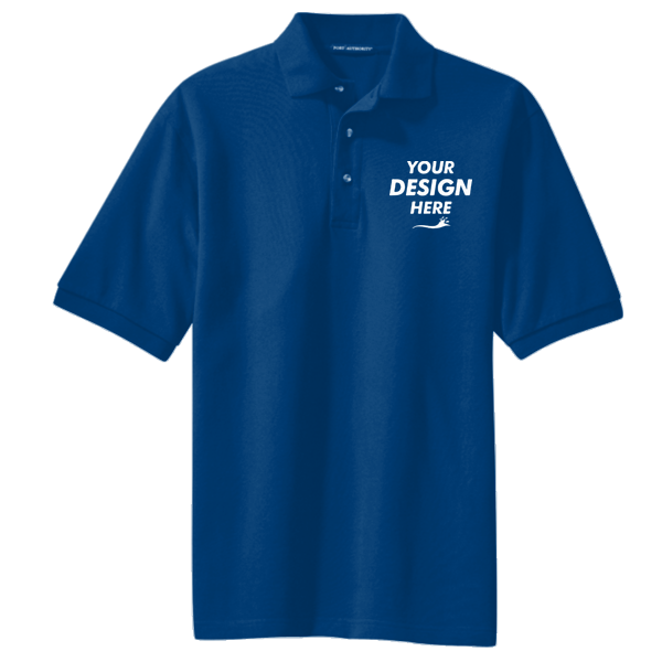 Port Authority Tall Heavyweight Cotton Pique Polo, Royal, Front view, Mockup