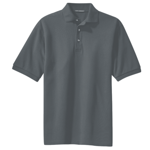 Port Authority Tall Heavyweight Cotton Pique Polo, Steel Grey, Front view