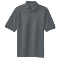 Port Authority Tall Heavyweight Cotton Pique Polo, Steel Grey, Front view