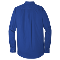 Port Authority Tall Long Sleeve Carefree Poplin Shirt, True Royal, Back view