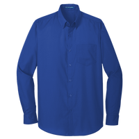 Port Authority Tall Long Sleeve Carefree Poplin Shirt, True Royal, Front view