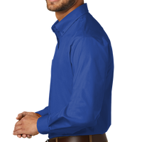 Port Authority Tall Long Sleeve Carefree Poplin Shirt, True Royal, Left view