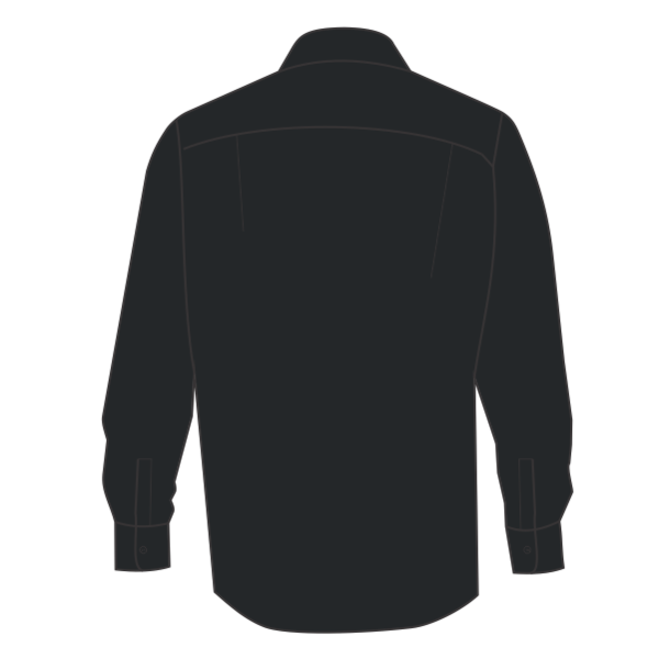 Port Authority Tall Long Sleeve Easy Care Shirt, Black / Light Stone, Back view