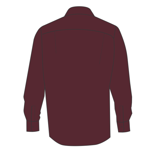 Port Authority Tall Long Sleeve Easy Care Shirt, Burgundy / Light Stone, Back view