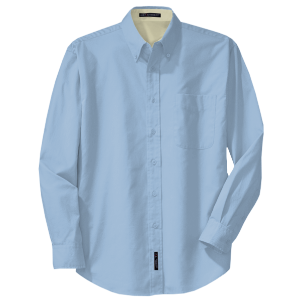 Port Authority Tall Long Sleeve Easy Care Shirt, Light Blue / Light Stone, Front view