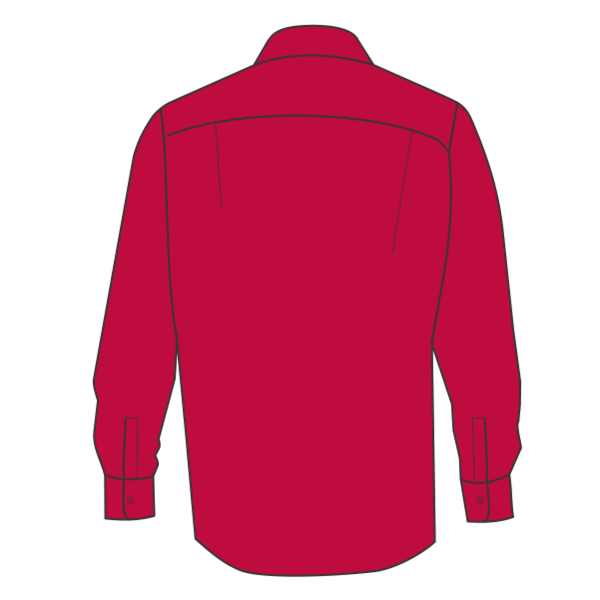 Port Authority Tall Long Sleeve Easy Care Shirt, Red / Light Stone, Back view