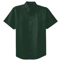 Port Authority Tall Short Sleeve Easy Care Shirt, Dark Green / Navy, Front view