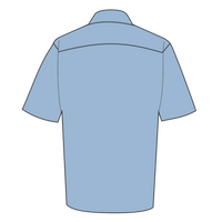 Port Authority Tall Short Sleeve Easy Care Shirt, Light Blue / Light Stone, Back view