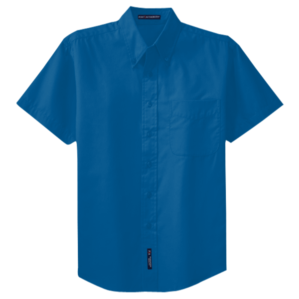 Port Authority Tall Short Sleeve Easy Care Shirt, Strong Blue / Strong Blue, Front view