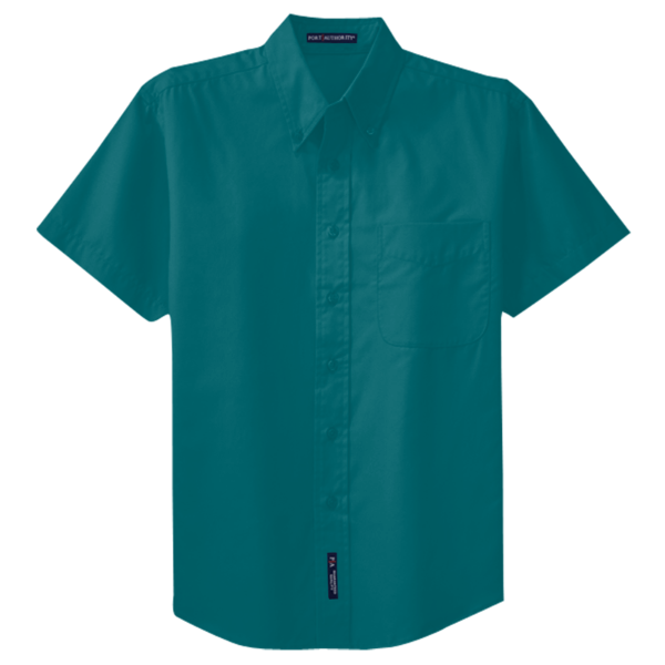 Port Authority Tall Short Sleeve Easy Care Shirt, Teal Green / Teal Green, Front view