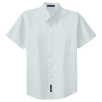 Port Authority Tall Short Sleeve Easy Care Shirt, White / Light Stone, Front view