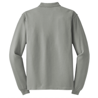 Port Authority Tall Silk Touch Long Sleeve Polo, Cool Grey, Back view