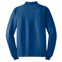 Port Authority Tall Silk Touch Long Sleeve Polo, Royal, Back view