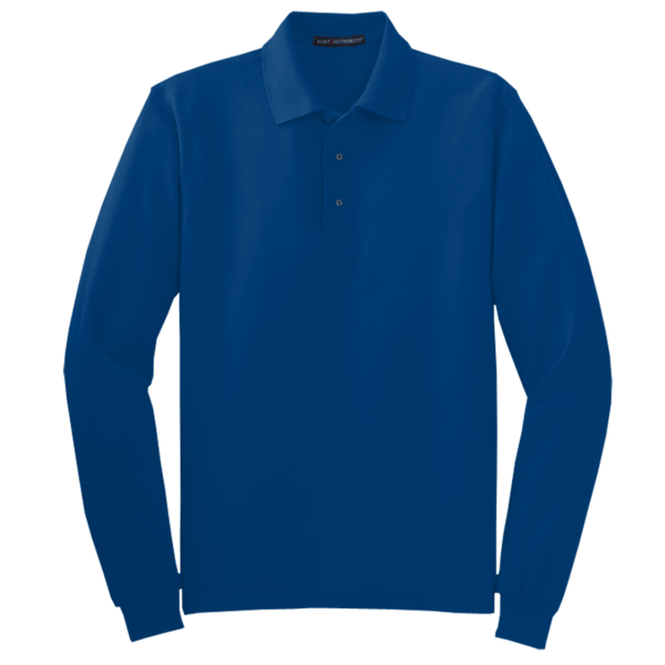 Port Authority Tall Silk Touch Long Sleeve Polo, Royal, Front view