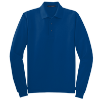 Port Authority Tall Silk Touch Long Sleeve Polo, Royal, Front view