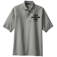 Port Authority Tall Silk Touch Polo, Cool Grey, Front view, Mockup