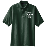 Port Authority Tall Silk Touch Polo, Dark Green, Front view, Mockup