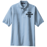 Port Authority Tall Silk Touch Polo, Light Blue, Front view, Mockup