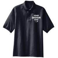 Port Authority Tall Silk Touch Polo, Navy, Front view, Mockup