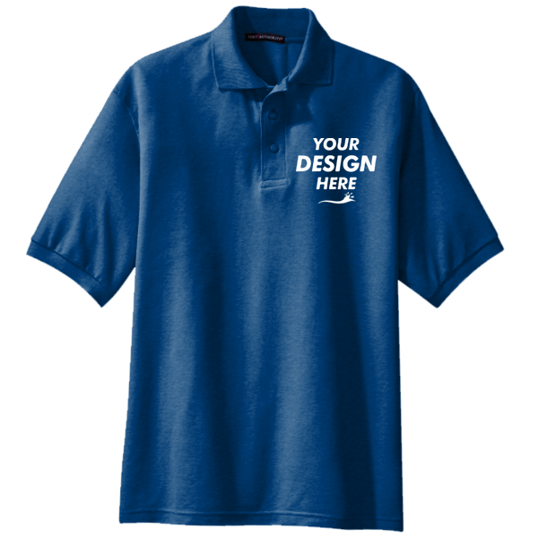 Port Authority Tall Silk Touch Polo, Royal, Front view, Mockup