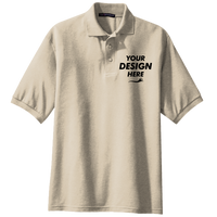 Port Authority Tall Silk Touch Polo, Stone, Front view, Mockup
