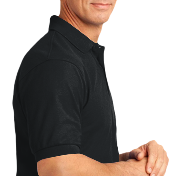 Port Authority Tall Silk Touch Polo with Pocket, Black, Right Sleeve (Short) view