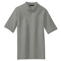 Port Authority Tall Silk Touch Polo with Pocket, Cool Grey, Front view