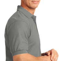 Port Authority Tall Silk Touch Polo with Pocket, Cool Grey, Right Sleeve (Short) view