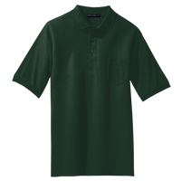 Port Authority Tall Silk Touch Polo with Pocket, Dark Green, Front view