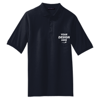 Port Authority Tall Silk Touch Polo with Pocket, Navy, Front view, Mockup