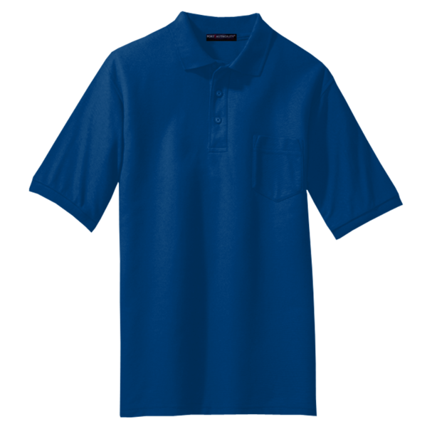 Port Authority Tall Silk Touch Polo with Pocket, Royal, Front view